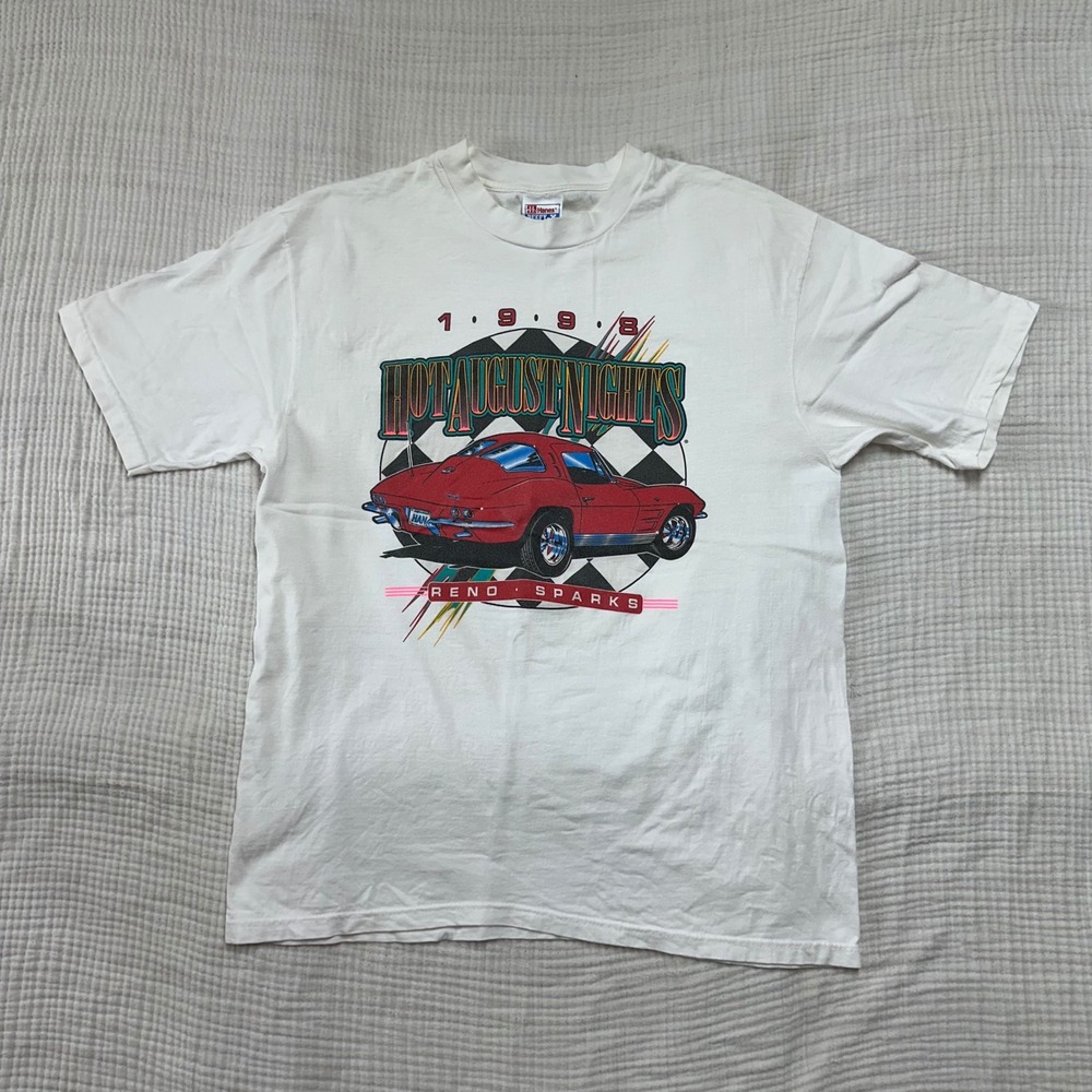 VTG 1998 Hot August Nights Reno Nevada Sparks Corvette show Tee shirt L racing - Picture 1 of 8